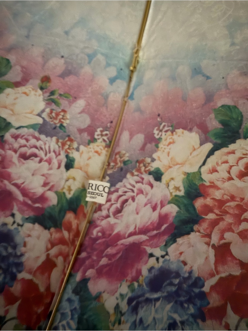 Nina Ricci Floral Pink Blue Green Umbrella - Picture 6 of 13